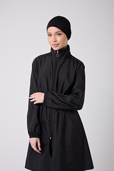Transacoustic Siyah Lastikli 3'lü Şık Tesettür Mayo Takım