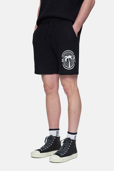 UCLA Pantaloni scurți tricotați negri SIERGE Pantaloni scurți tricotați pentru bărbați cu potrivire standard