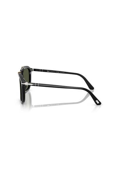 Persol نظارة شمسية مربعة للجنسين - Po 0203s - مقاس العدسة: 55 مم - أسود