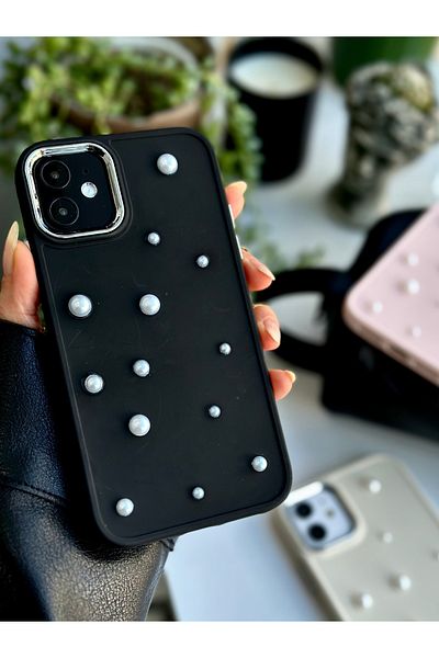 Go Aksesuar حافظة من السيليكون الناعم بتصميم لؤلؤي متوافقة مع لعبة ثلاثية الأبعاد لهاتف آيفون 11