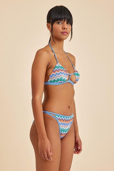 Amarelle Top de bikini cu bralet triunghiular albastru Hawaii fără sârmă