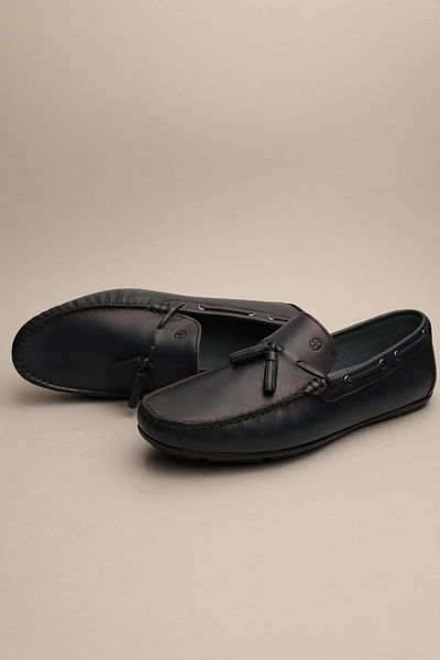 Gondol Loafer din piele pentru bărbați, albastru marin clasic 41 Tuxedo 684
