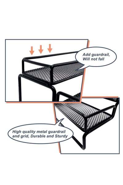 Yelajoy 4-Tier Spice Organiser, Ladder-Type, With Protective Rails, Made of Metal, Suitable for Cupboards