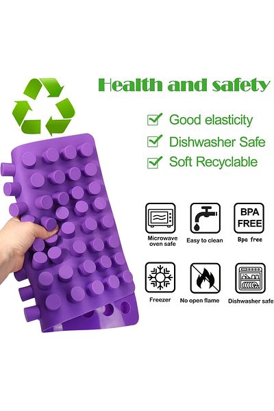 COOYA 88-Cavities Mini Round Silicone Mold For Chocolate Truffle Jelly And Candy Purple 11.22x17.76in