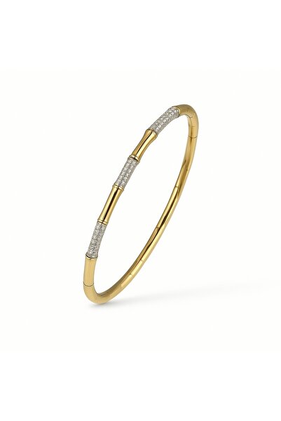 neslyaccessories Beyaz Zirkon Taşlı Kemik Kelepçe Bileklik