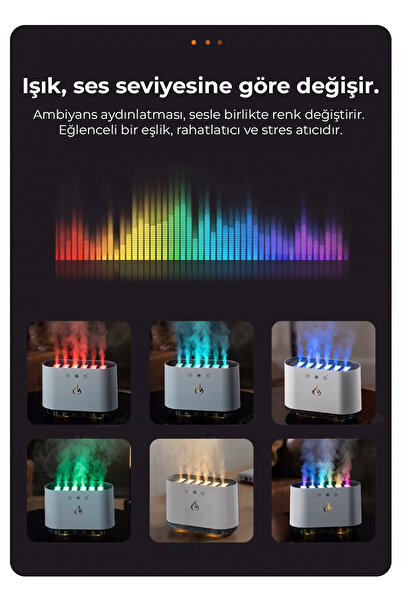 DEMPOWER Müzikle Renk Değiştiren RGB Buhar Makinesi 900ML