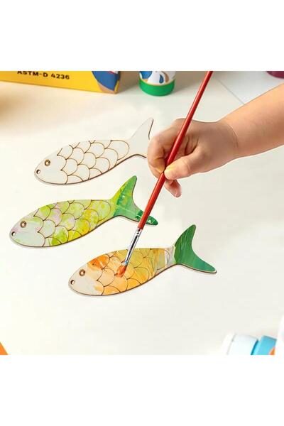 Viyens 20'li Ahşap Balık Boyama Dekorasyonu
