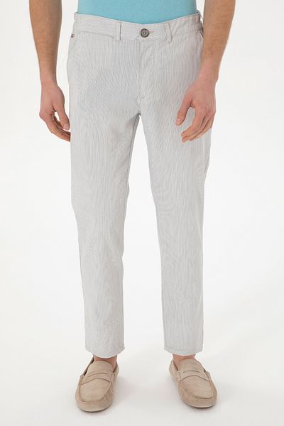 U.S. Polo Assn. Ανδρικό παντελόνι καμβά ανοιχτό γκρι 50300176-VR001