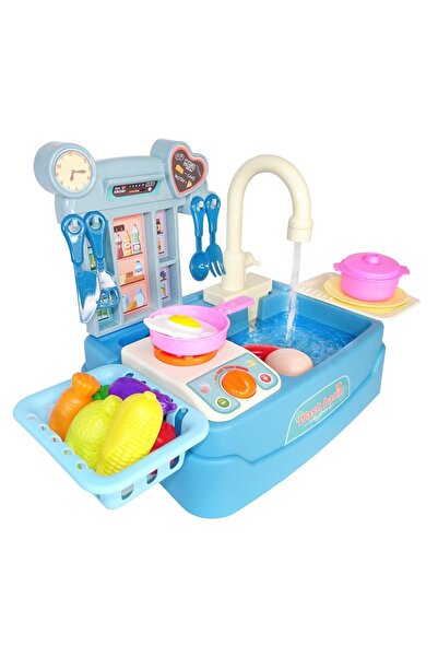 Salamandra Bucatarie Albastra, cu Robinet functional, 17 accesorii incluse, S...
