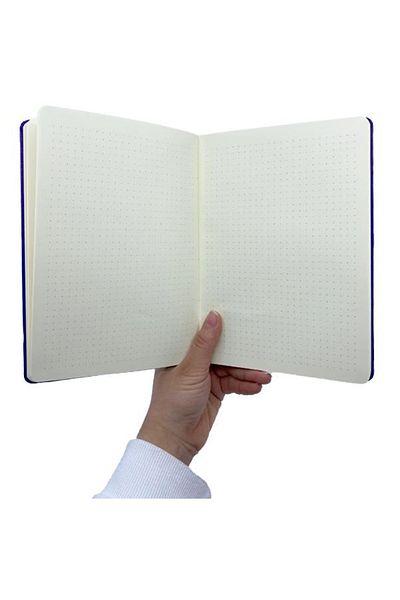 Temel Victorias Hard Cover Dotted Memo Pad Floral Navy Blue No:6