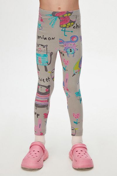 LOVETTI Moon GrAy Chirping Animals Summer Patterned Tights for Girls