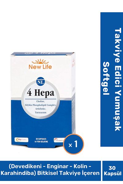 New Life 4 Hepa Multivitamin Herbal Extra Containing Supplement Soft Softgel 30 Capsules Food
