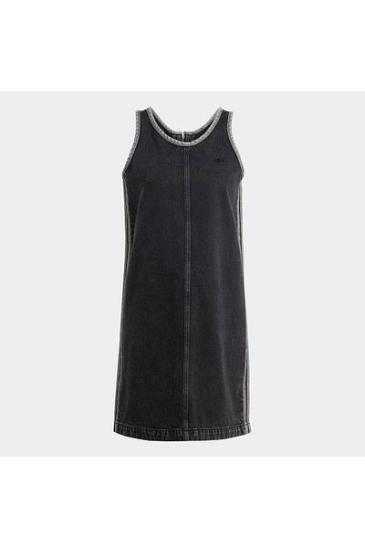 adidas Rochie de jeans neagră pentru femei Adicolor (JD3108)
