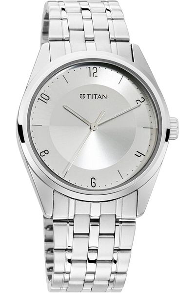 Generic Titan Neo Economy Analog Silver Dial Men Watch Nn1729Sm06 Np1729Sm06 Silver White Free Size