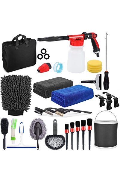 FlashHawk 33 قطعة من مناشف تجفيف السيارات المصنوعة من الألياف الدقيقة لغسيل ا...