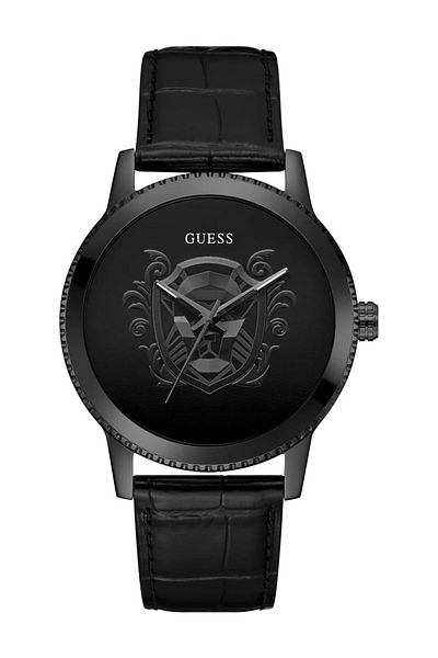 Generic Guess Men 44Mm Watch Black Strap Black Dial Black Case Black