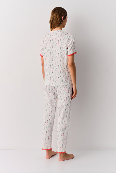SUWEN Tiny Shirt Collar Pajama Set