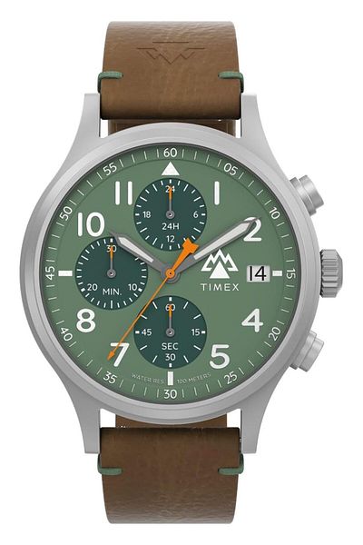 Generic Timex Men Chronograph Quartz Watch With Leather Strap Tw2W16400