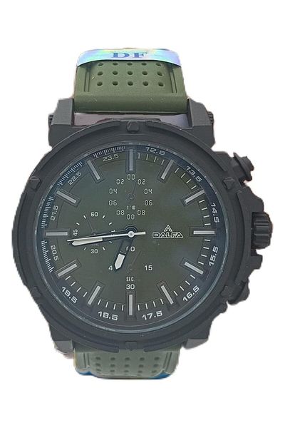 Generic Water Resistant Mens Watch Unisex Watch Army Green Pu Rubber Strap With Green Dial Fashion Watch