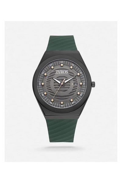 Generic Men Watch With A Green Rubber Strap