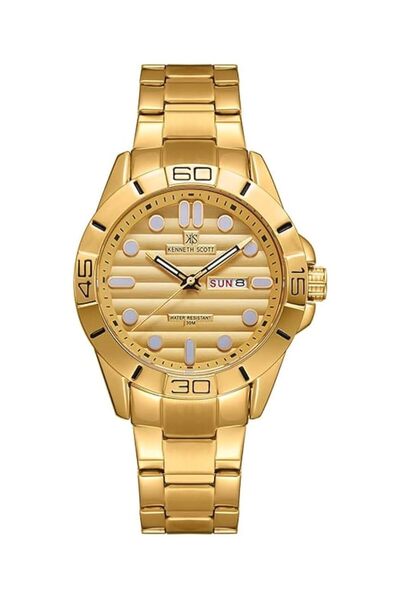 Generic Kenneth Scott Men Japan Quartz Ax33 Movement Watch Analog Display And Stainless Steel Strap K22043