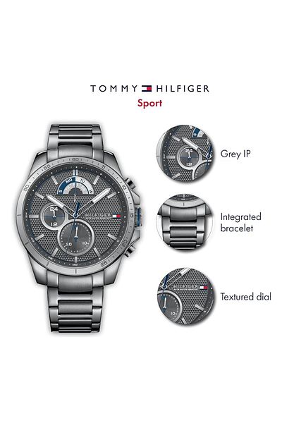 Generic Tommy Hilfiger Multi Dial Quartz Watch For Men With Stainless Steel Strap In Silver Or Gray Gold