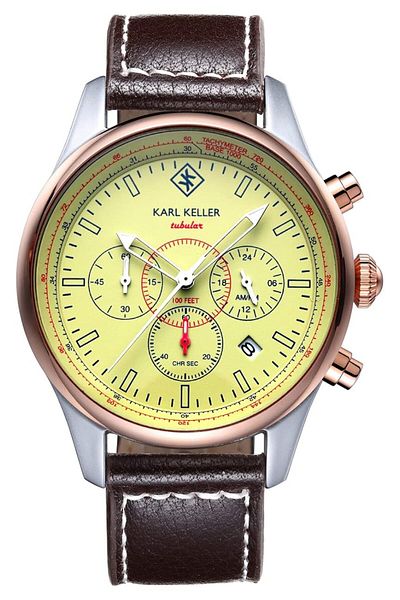 Generic Karl Keller Dress Watch For Men Analog Leather Kkvi6403