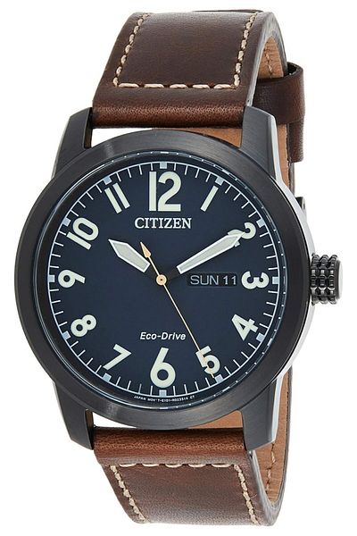 Generic Citizen Men Blue Dial Leather Band Watch Bm8478 01L
