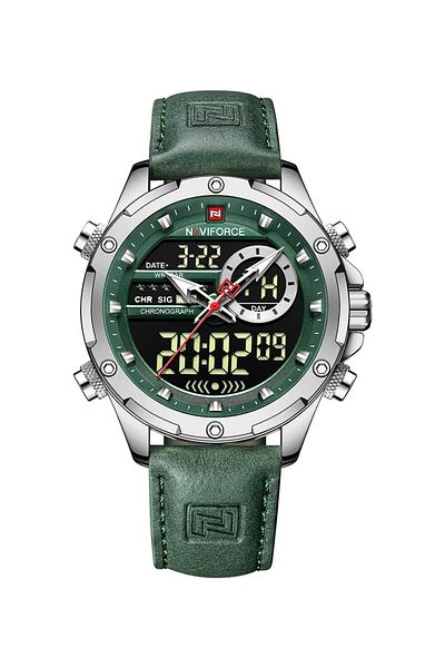 Generic Naviforce Men Military Multifunction Sport Waterproof Leather Watch Digital Analog Quartz