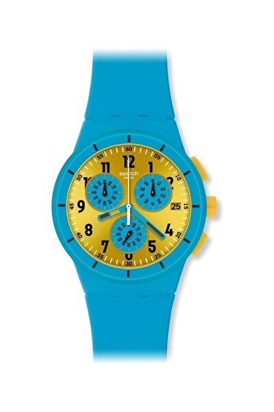 Generic Swatch Maresoli Yellow Dial Blue Rubber Mens Watch Suss400