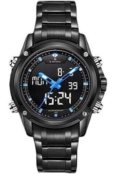 Generic Naviforce Men Metal Band Watch Nf9050 Bl Black Dial