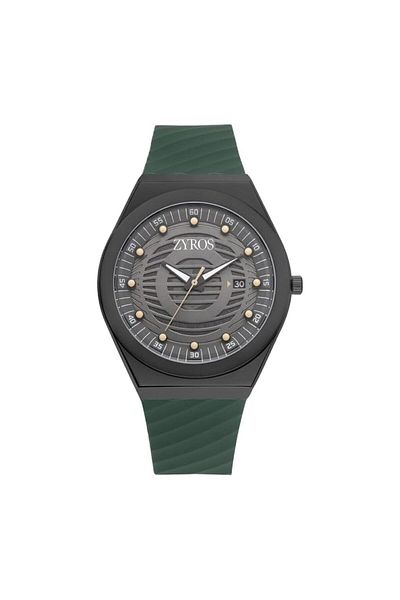 Generic Men Watch With A Green Rubber Strap