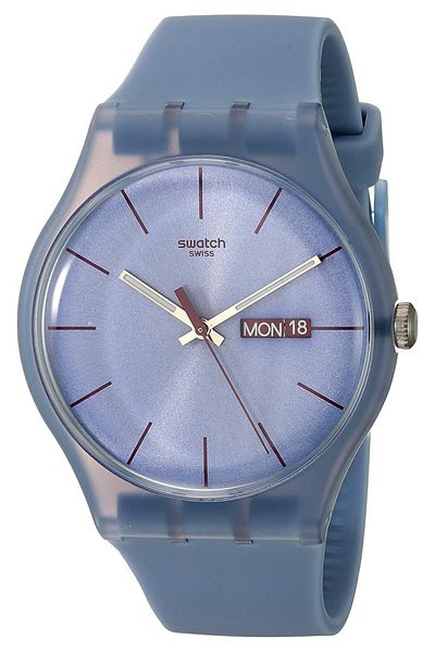 Generic Swatch Unisex Suos701 Quartz Plastic Violet Dial Watch