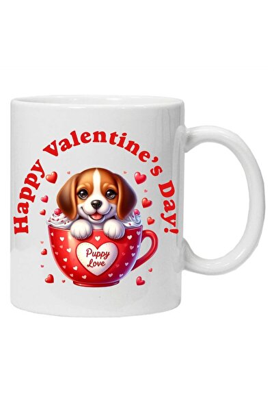 OEM Cana albă personalizată „Cățeluș într-o ceașcă- Ziua Îndrăgostiților Feri...