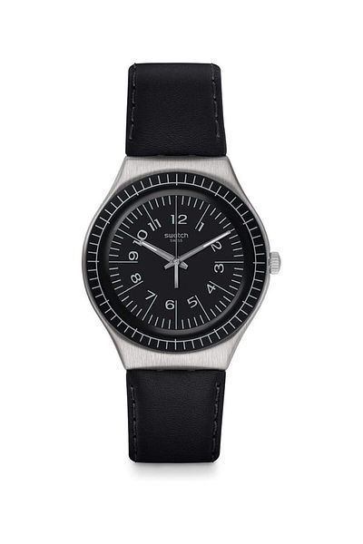 Generic Swatch Antonin Ygs133C Silver Leather Swiss Quartz Fashion Watch