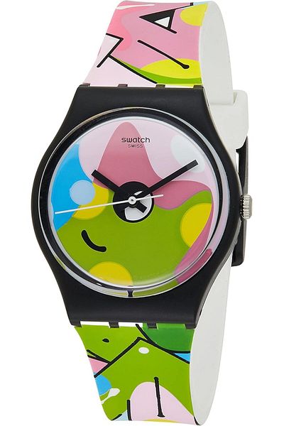Generic Swatch Image Of Graffiti Quartz Movement Multi Color Dial Men Watch Gb317