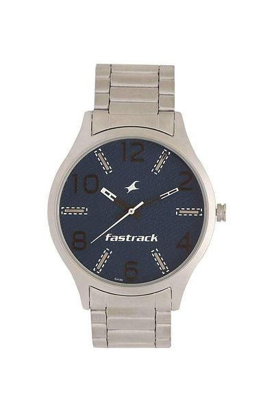 Generic Fastrack Blue Dial Silver Stainless Steel Strap Watch 3184Sm01 3184Sm01
