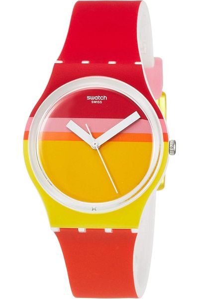 Generic Swatch Mens Analogue Quartz Watch With Silicone Strap Gw198 2 Colour One Size Bracelet