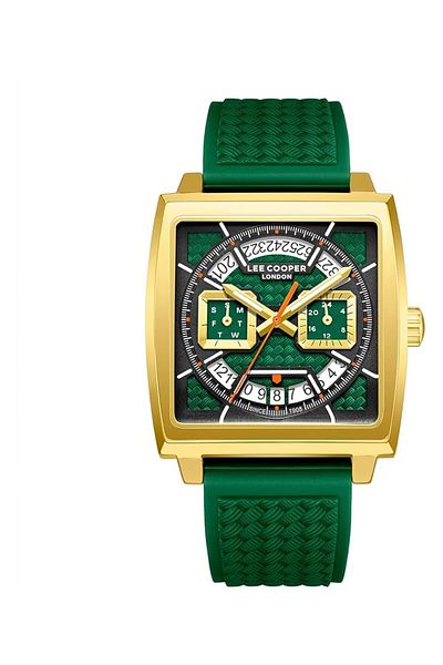 Generic Lee Cooper Men Watch Multi Function Display And Silicone Strap Lc08065 177 Green Green Strap