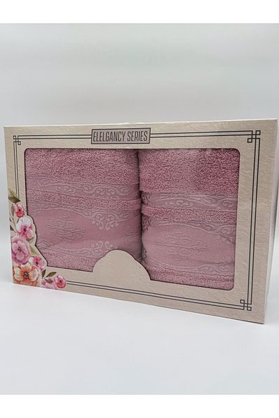 AYHANHOME Σετ πετσετών μπάνιου 2 τεμαχίων Jacquard Box 90x150 και 50x90