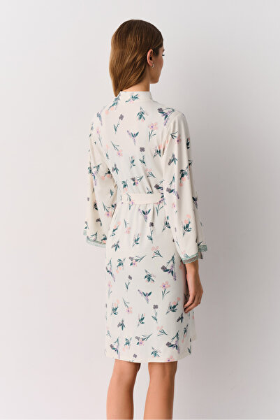 SUWEN Green Flower Dressing Gown