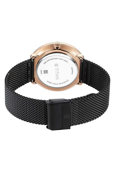Generic Titan Noir Black Dial Metal Strap Watch 1849Km03