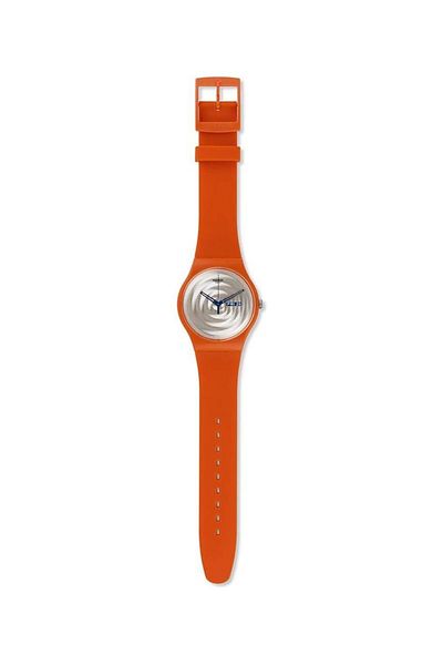 Generic Swatch Multi Bross Silver Dial Orange Silicone Unisex Watch Suoo702