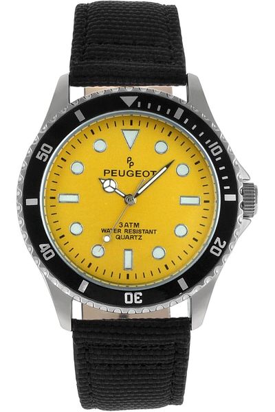 Generic Peugeot Men Sport Bezel Watch With Black Canvas Wrist Band