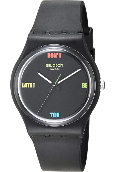 Generic Swatch Essentials Quartz Plastic Strap Black 18 Casual Watch Model So28B102