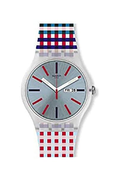 Generic ساعة سواتش كوارتز تناظرية للجنسين مع سوار من السيليكون SUOW709 أزرق