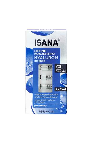 Isana Professional أمبولات هيالورون للعناية المركزة، ترطيب إضافي 7x2 مل