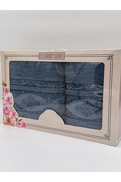 AYHANHOME Σετ πετσετών μπάνιου 2 τεμαχίων Jacquard Box 90x150 και 50x90
