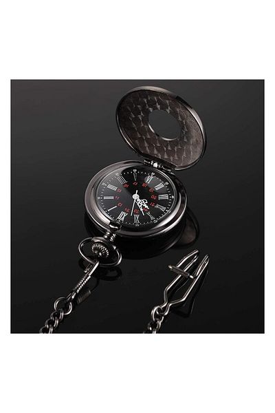 Generic Oasisgalore Vintage Pocket Watch Roman Numerals Scale Quartz Pocket Watches With Chain Christmas