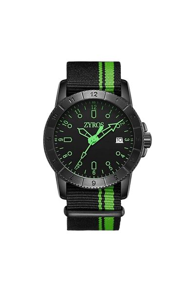 Generic Distinctive Men Watch In Black And Green